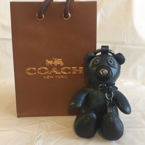 Coach Leather Bear Keychain NWT